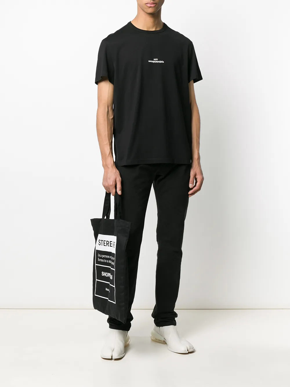 Maison Margiela playera con logo distorsionado - Negro - imagen 2