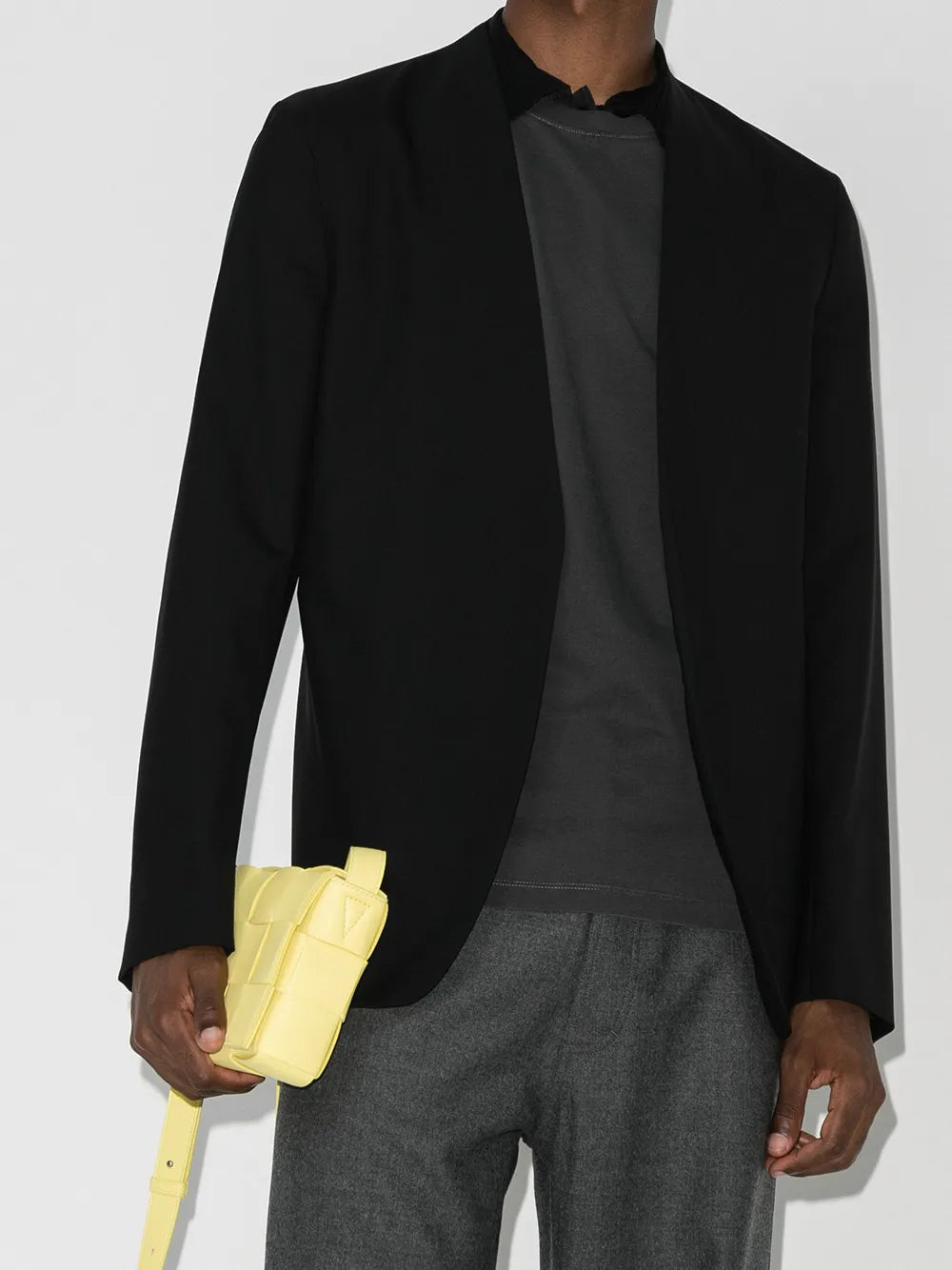 Maison Margiela blazer sin cuello con botones - Negro - imagen 2