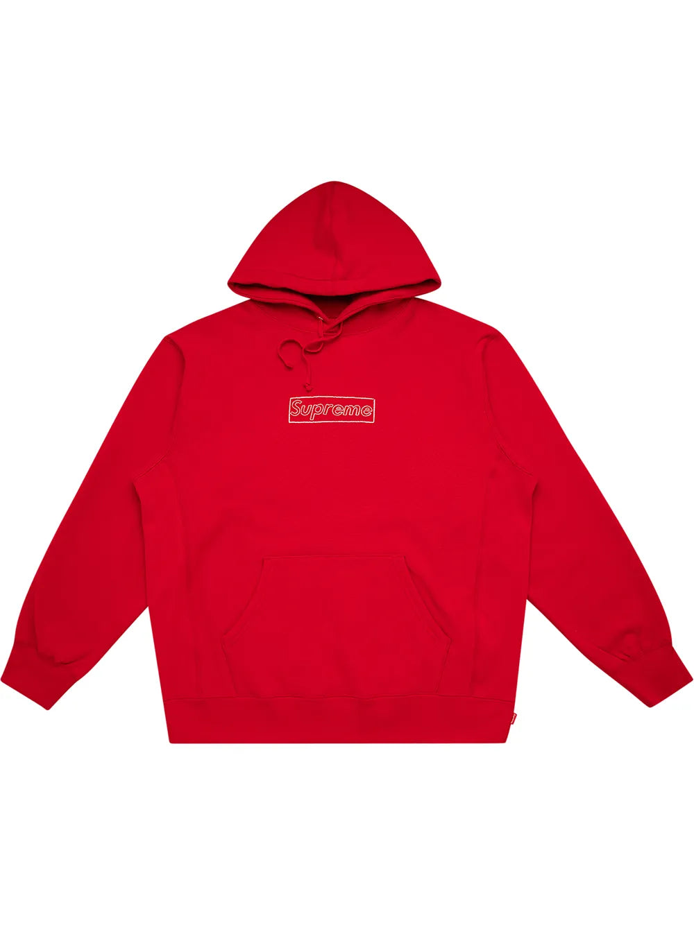 Supreme hoodie con logo de supreme x KAWS - Rojo - imagen 1