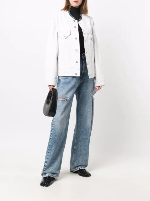 Maison Margiela chamarra de mezclilla sin cuello - imagen 2