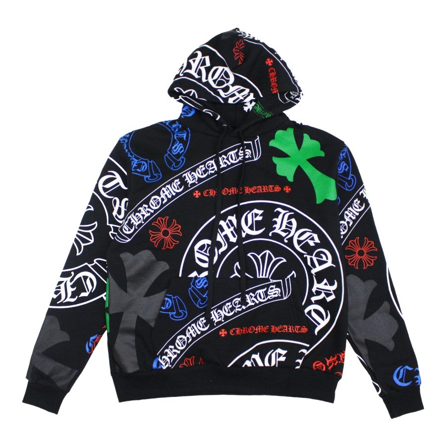 Sudadera con capucha y plantilla con el logotipo multicolor de Chrome Hearts