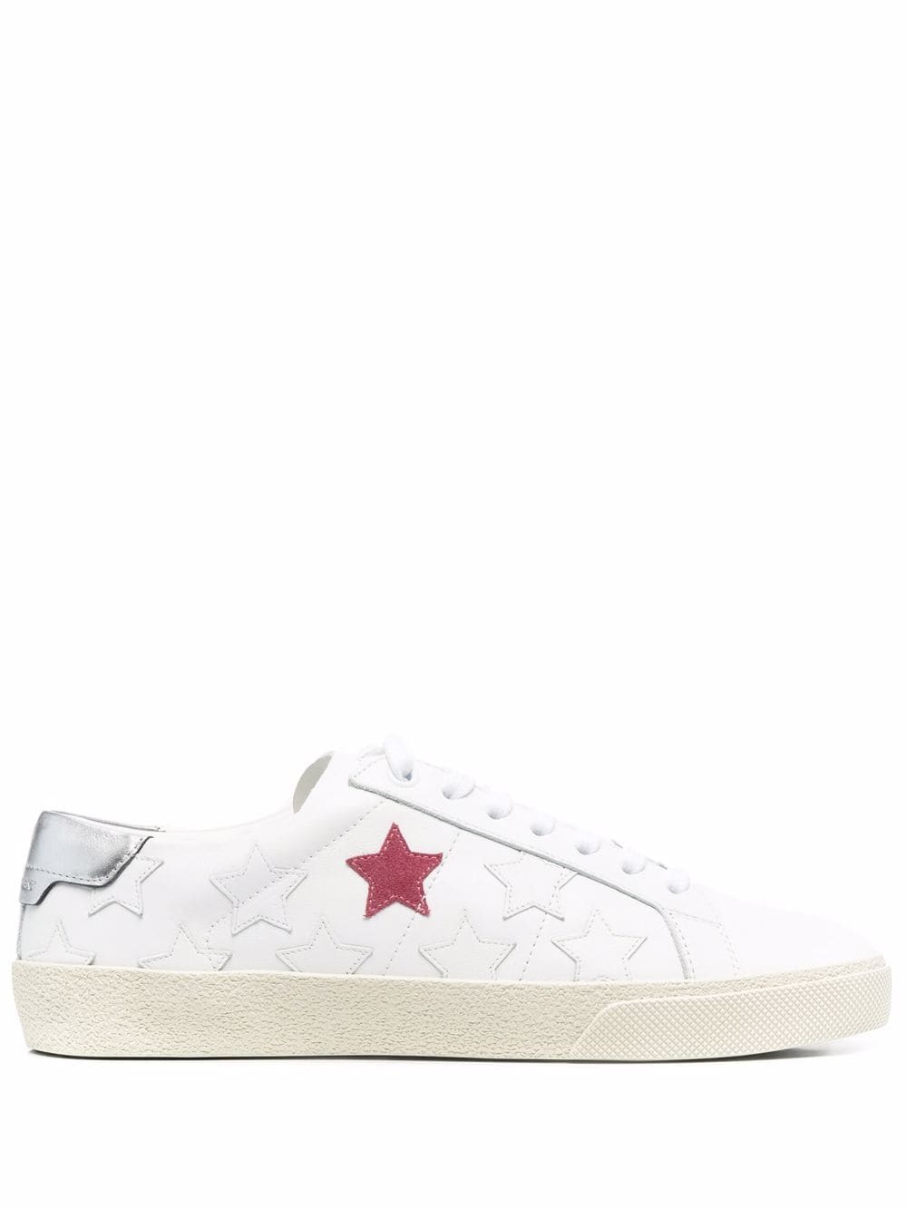 Saint Laurent tenis con parche de estrella Mujer