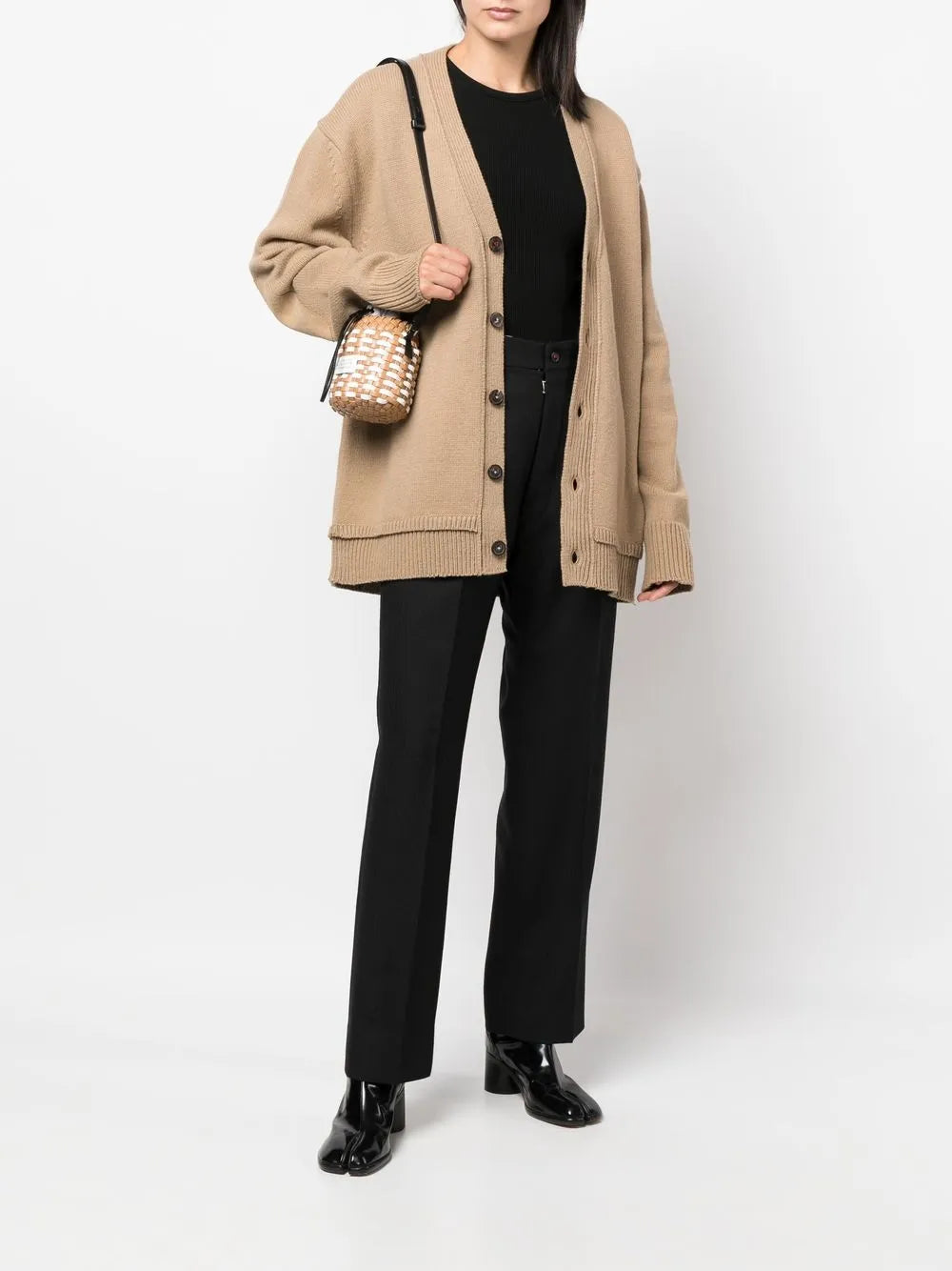 Maison Margiela pantalones con motivo pied de poule - Negro - imagen 3