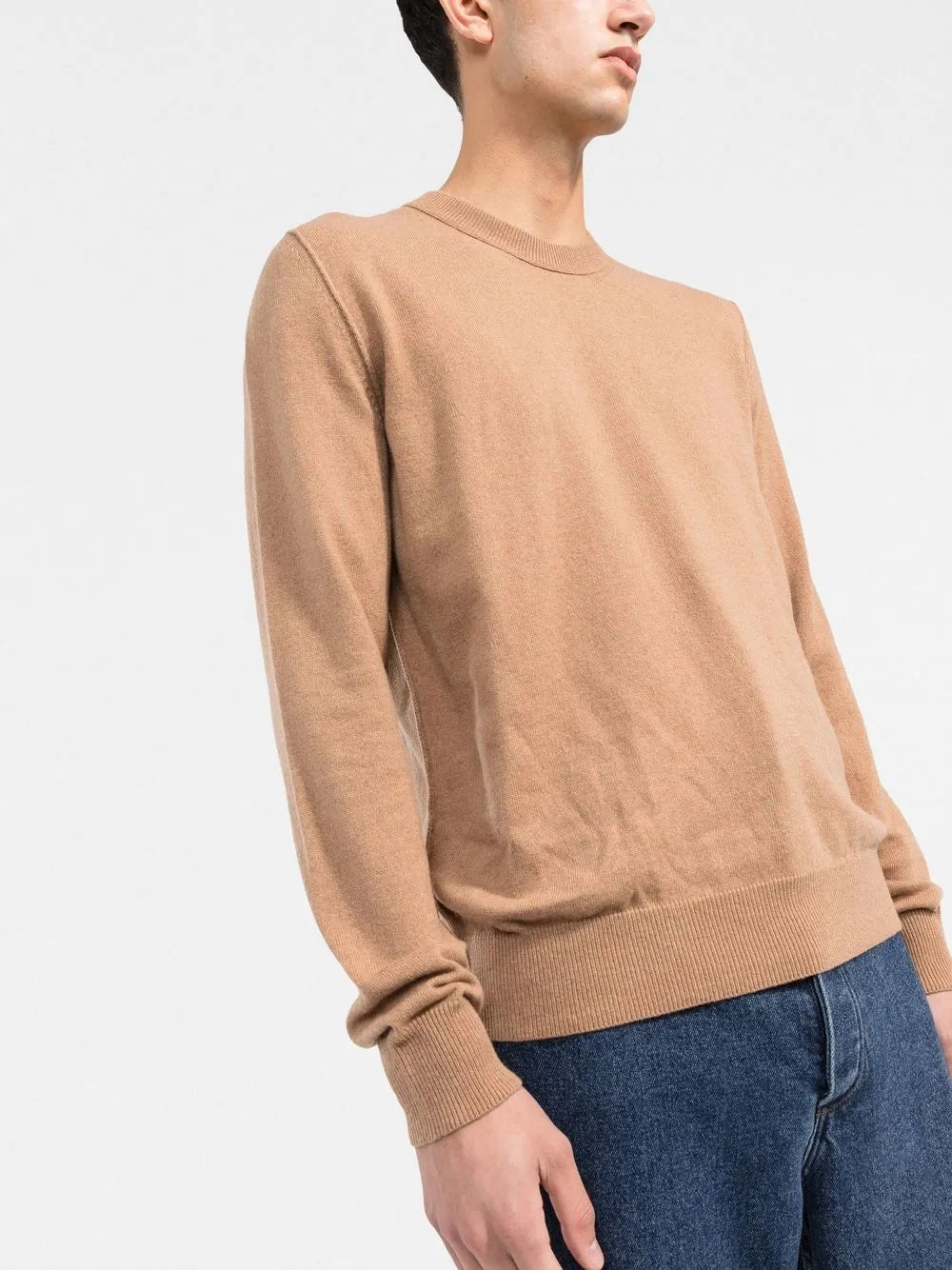 Maison Margiela suéter de cachemira con cuello redondo - Marrón - imagen 3