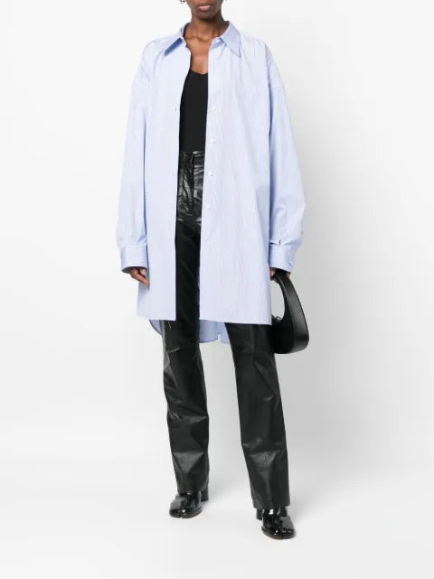 Maison Margiela camisa de popelina con estampado de rayas diplomáticas - imagen 2
