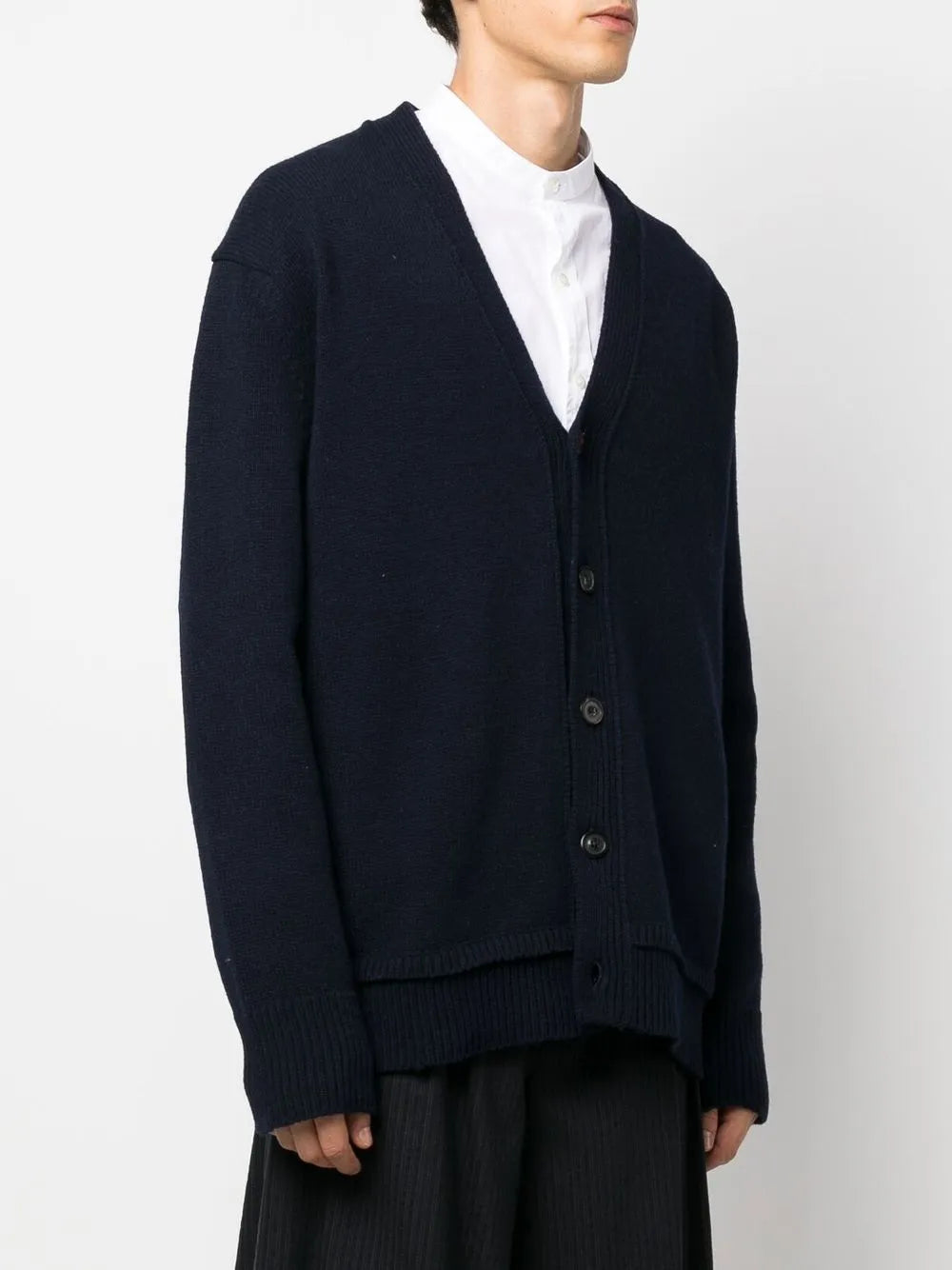 Maison Margiela cárdigan con parche en los codos - Azul - imagen 3