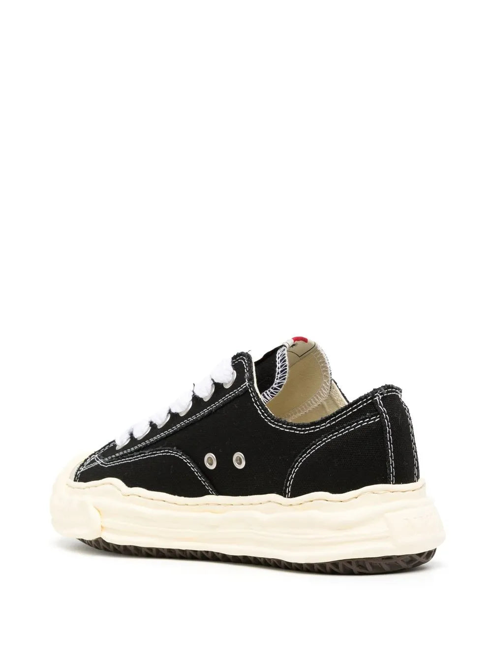 Maison MIHARA YASUHIRO tenis bajos con agujetas - negro
