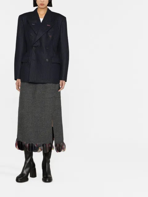 Maison Margiela blazer con rayas diplomáticas y doble botonadura - imagen 2