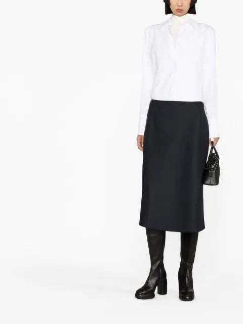 Maison Margiela falda midi acampanada de sarga - imagen 2
