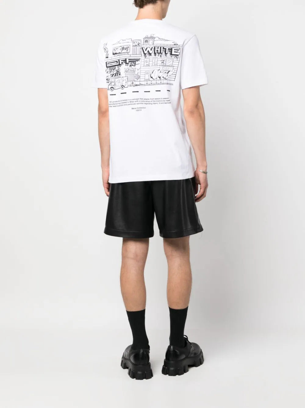 Playera Off-White con estampado gráfico