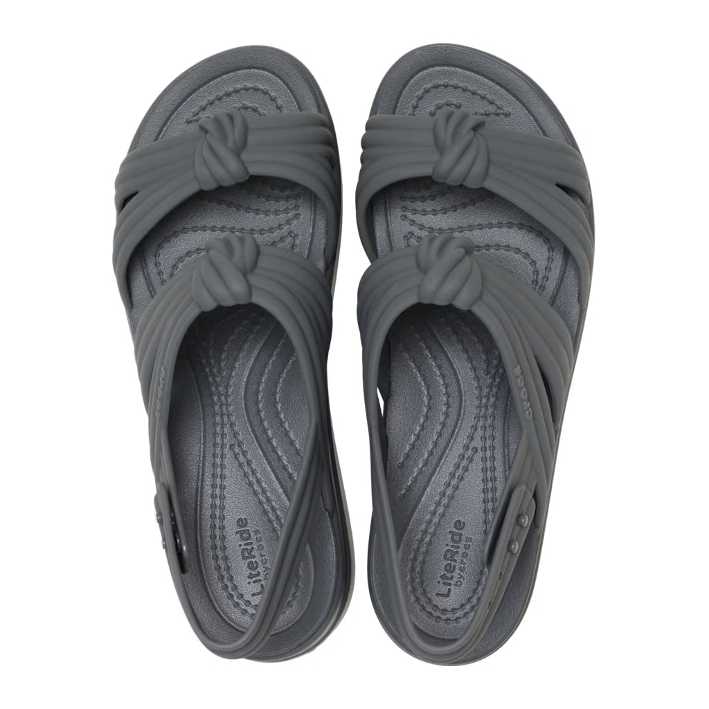 Crocs Women's Brooklyn Knot Low Wedge - Negro 0YK - vista 3