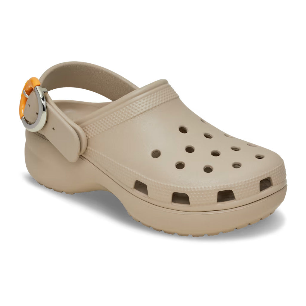 Crocs Women's Classic Platform Buckle Clog - Café 2NM - vista 5