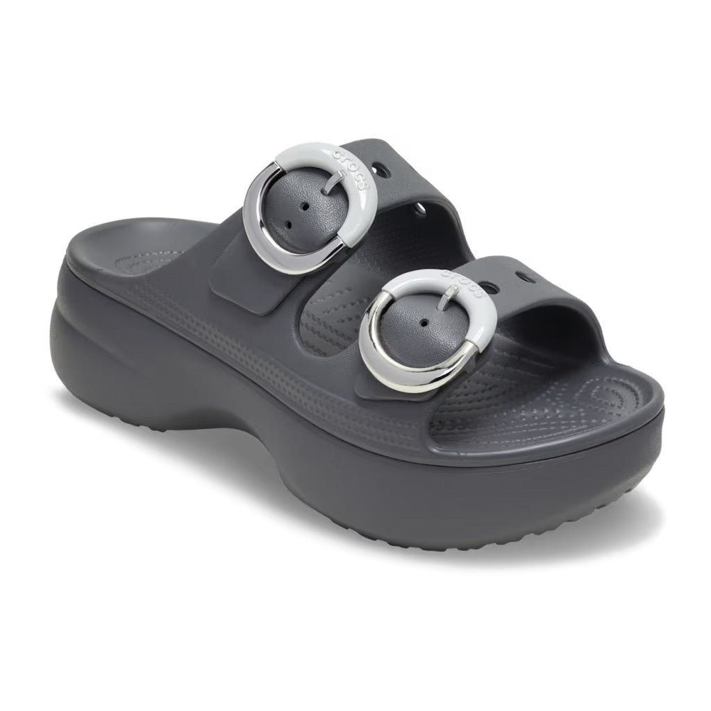 Crocs Women's Sat Platform Dipped Buckle Sandal - Negro 0YK - vista 5