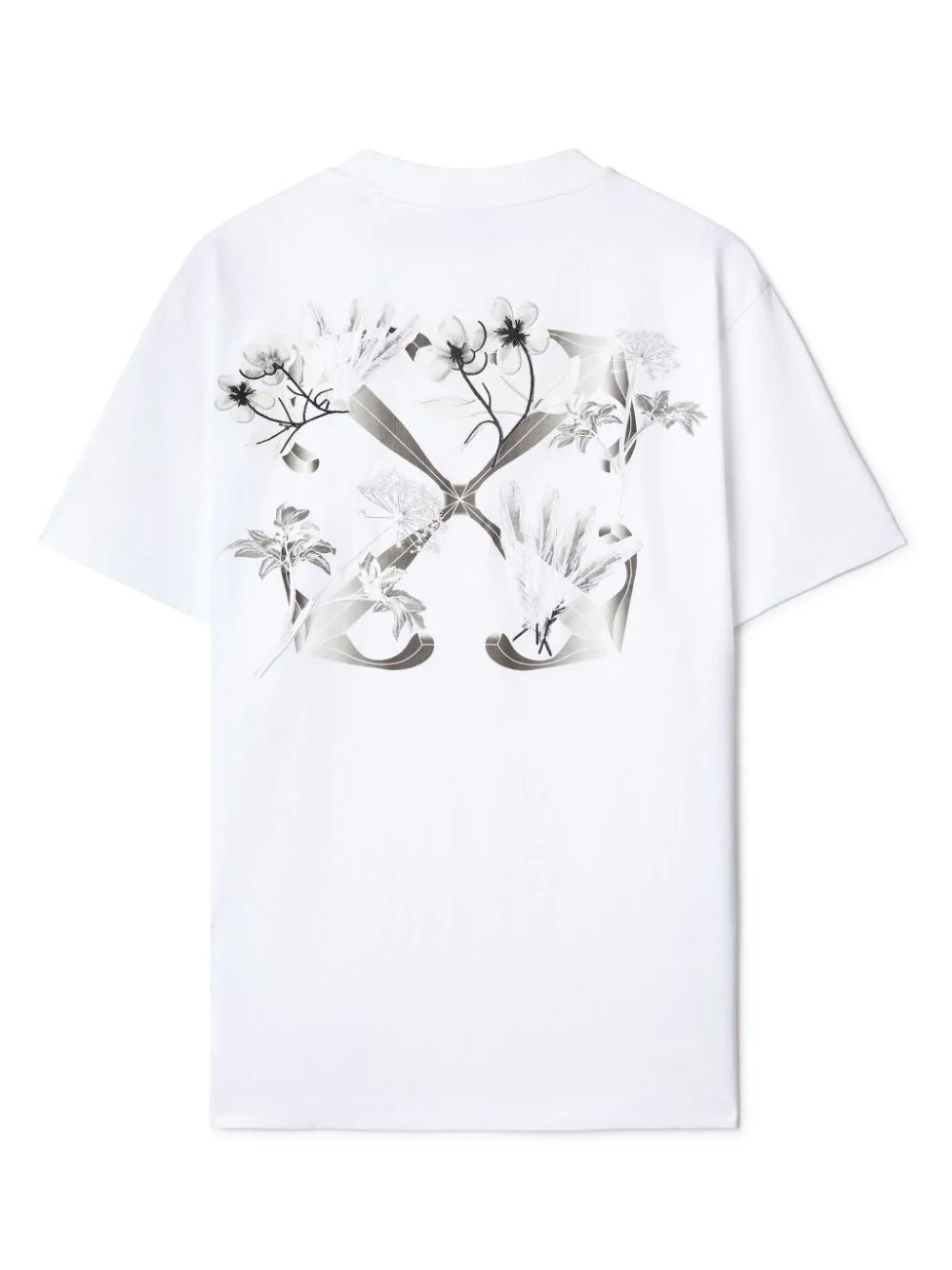 Playera Off-White Flower Scan