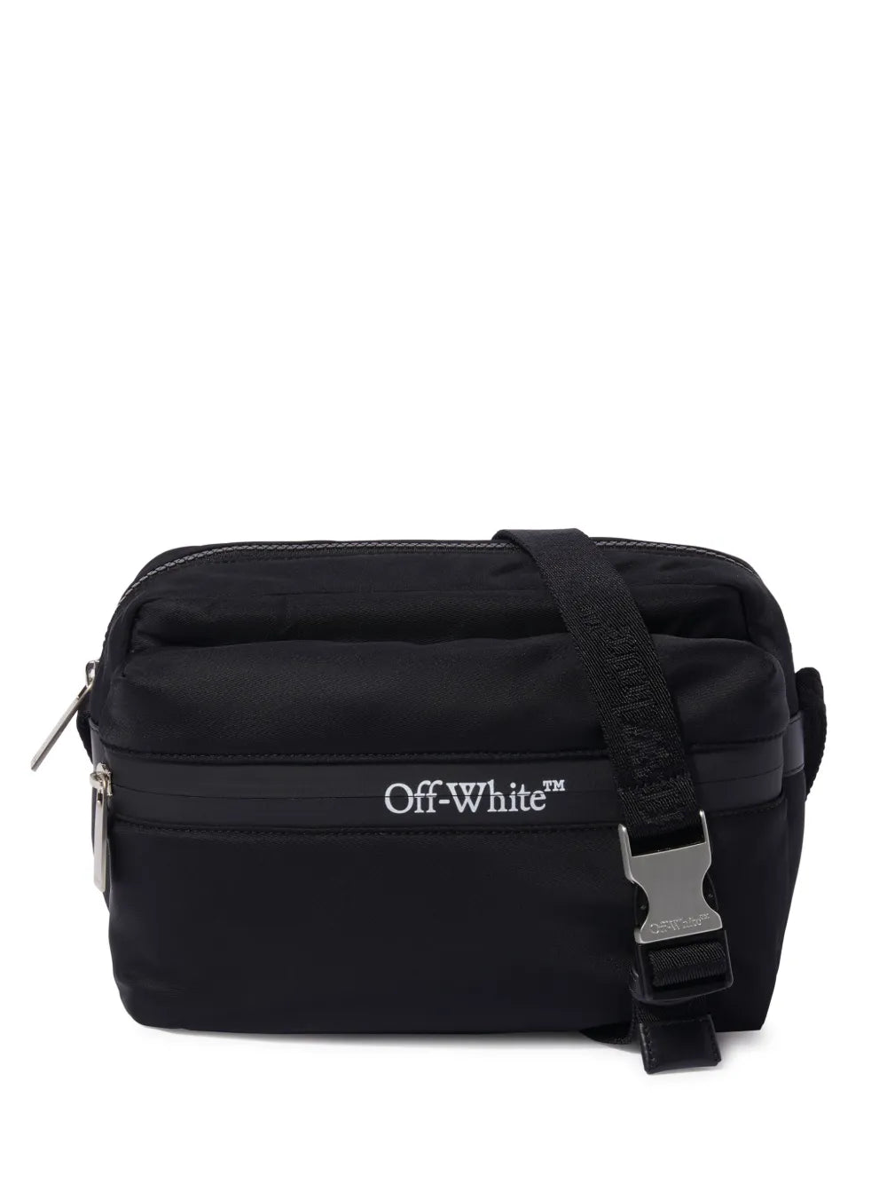 Off-White mochila tipo mensajero con logo estampado