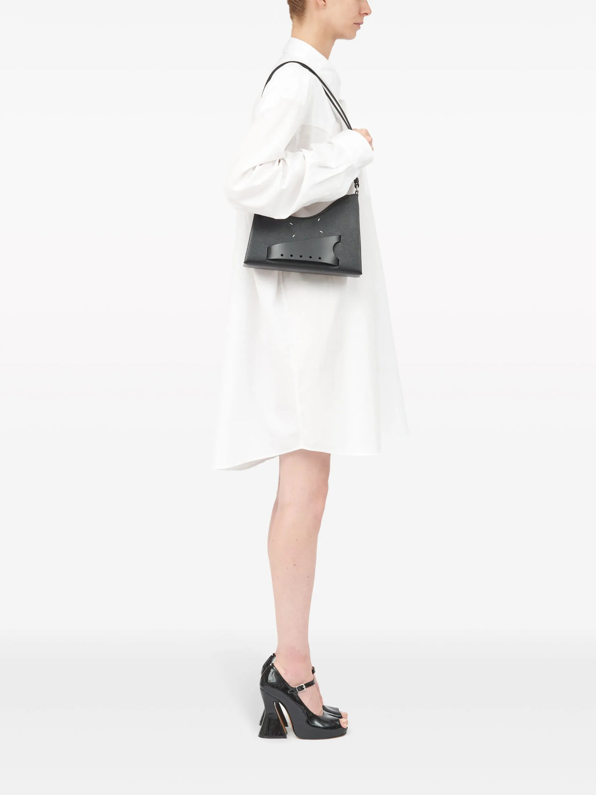 Maison Margiela bolsa de hombro Snatched pequeña - Negro - imagen 3