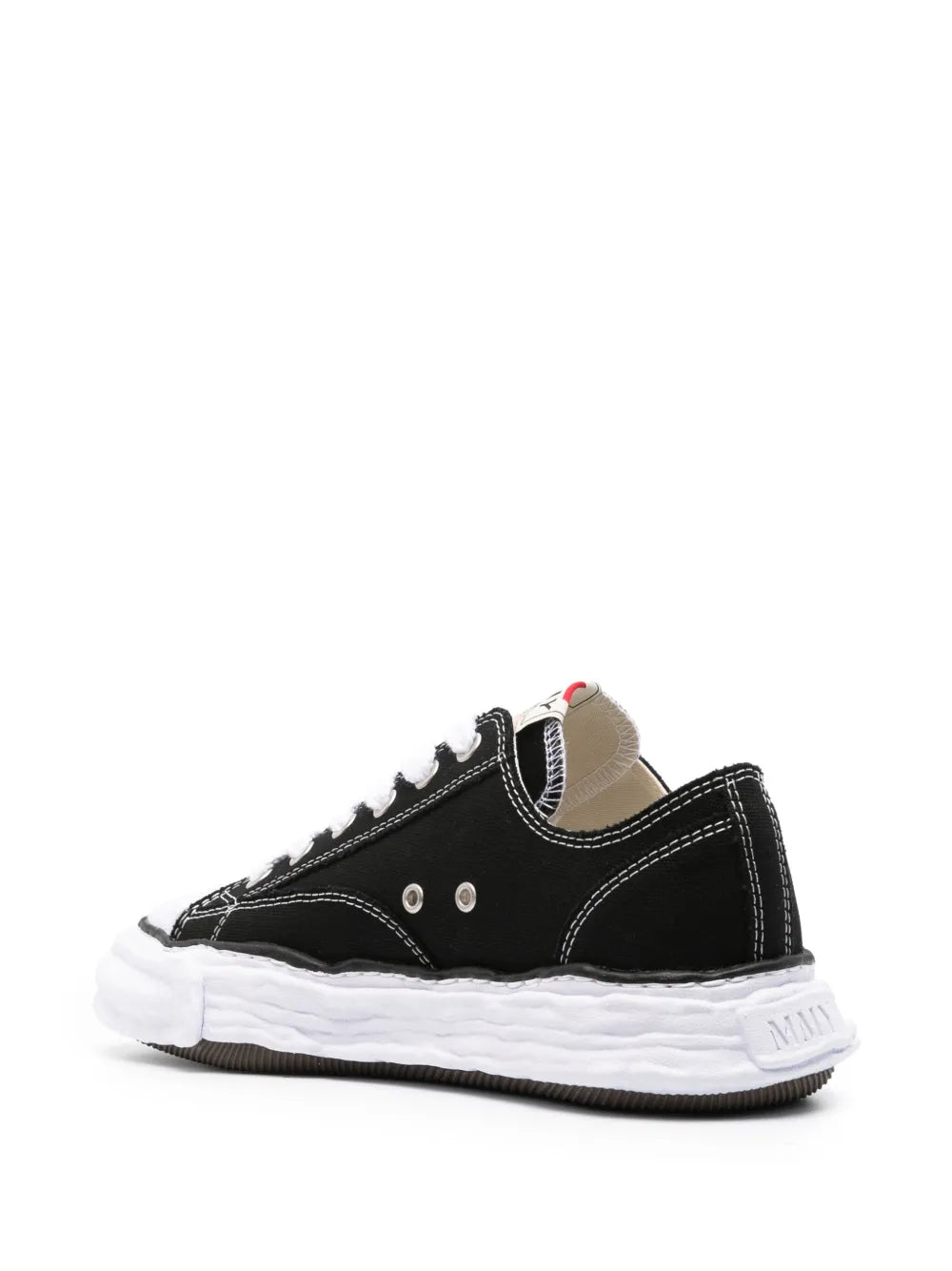 Maison MIHARA YASUHIRO tenis bajos con efecto envejecido - negro