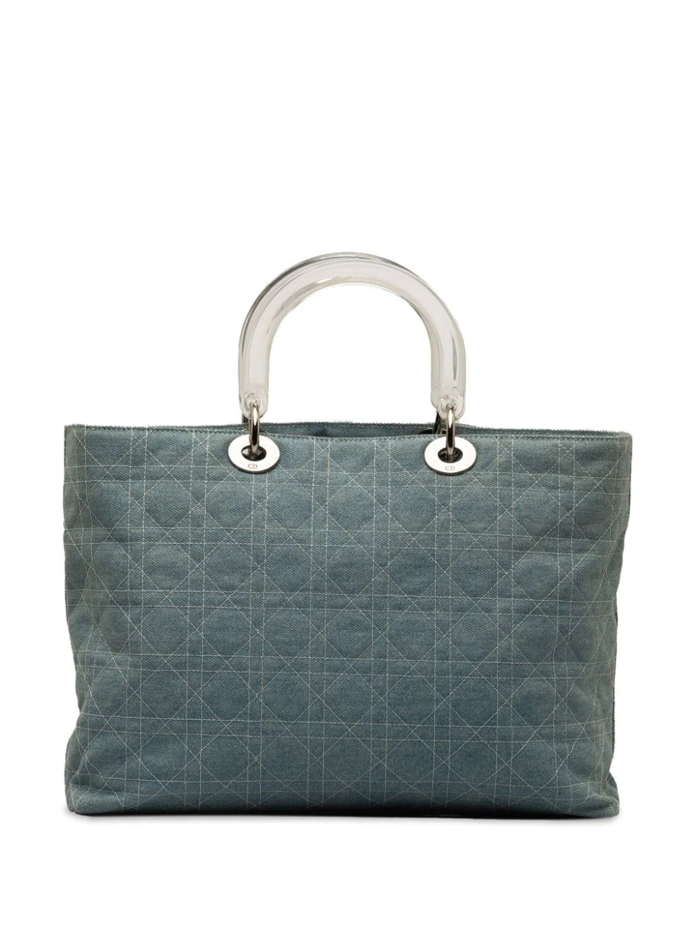 Christian Dior bolsa de mano de mezclilla Cannage Lady Dior grande 2000