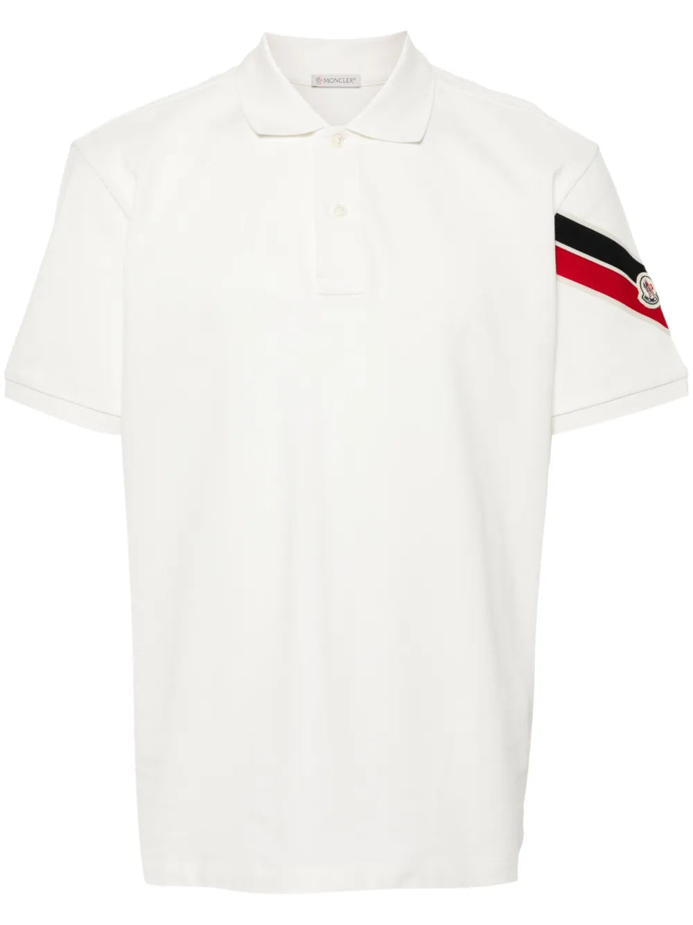 Moncler playera tipo polo de piqué con aplique del logo