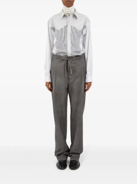 Maison Margiela pantalones rectos con cordones en la pretina - imagen 2