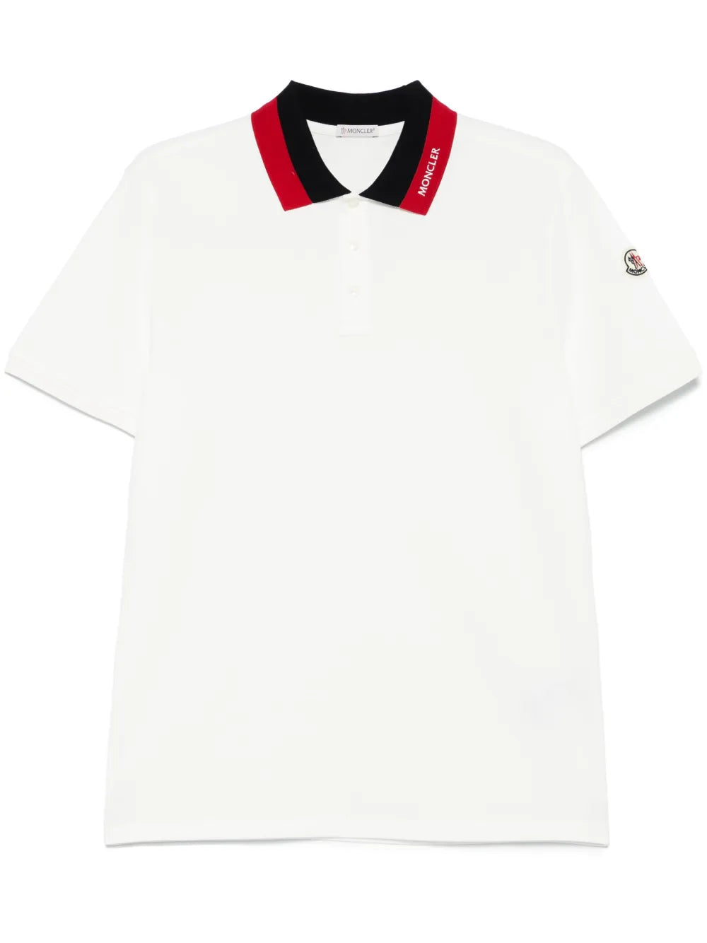 Moncler playera tipo polo de piqué con logo bordado