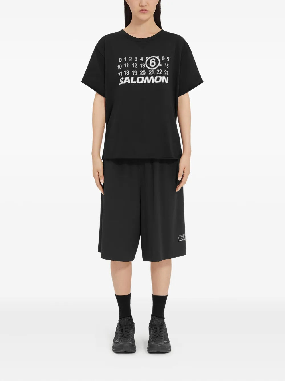 MM6 Maison Margiela X Salomon playera con logo estampado de MM6 Maison Margiela x Salomon - Negro - imagen 2