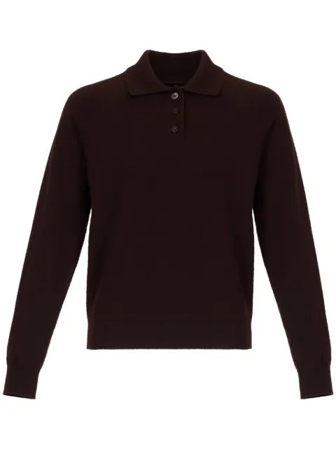 Maison Margiela top tejido de canalé con cuello tipo polo - imagen 1