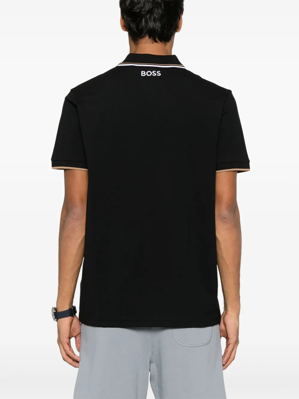 BOSS playera tipo polo con logo bordado