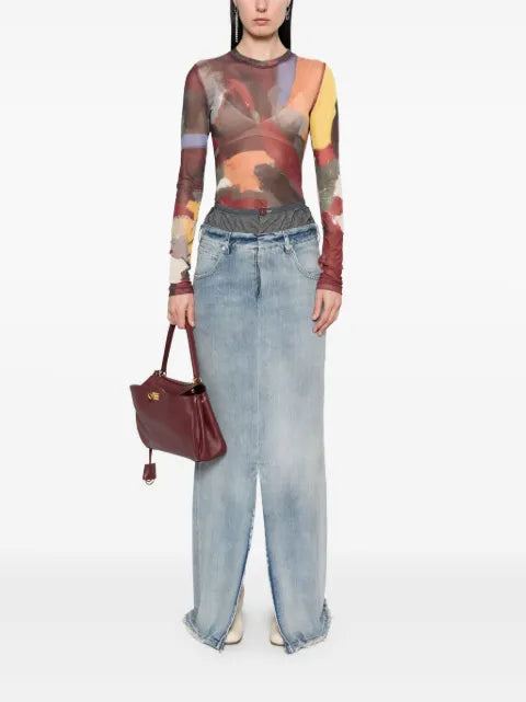 Maison Margiela falda larga de mezclilla - imagen 2