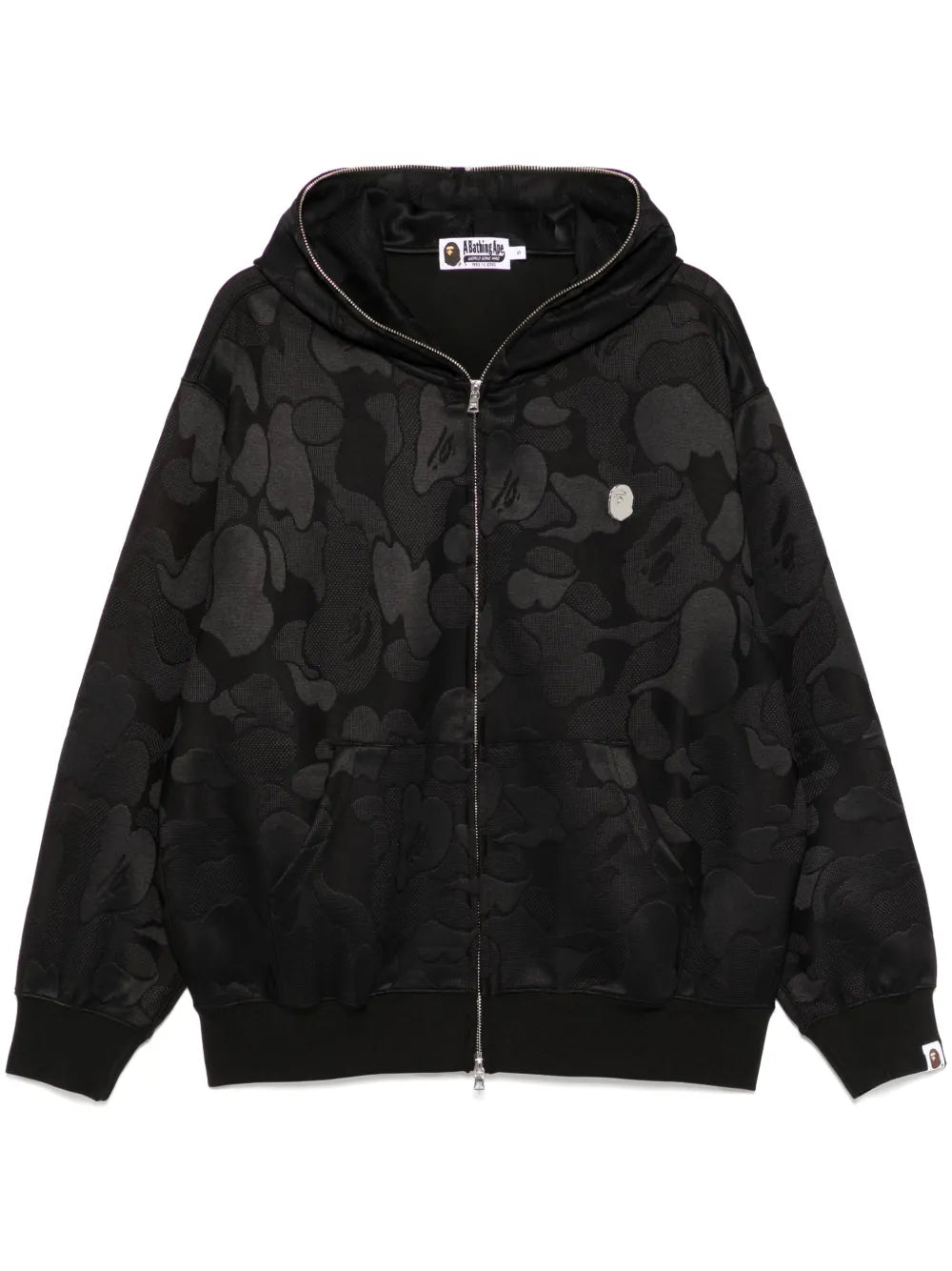 A BATHING APE® hoodie con cierre y motivo militar en jacquard