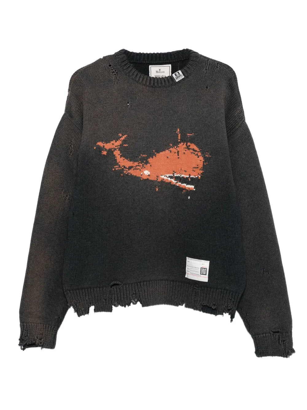 Maison MIHARA YASUHIRO suéter tejido con motivo de ballena en intarsia - negro