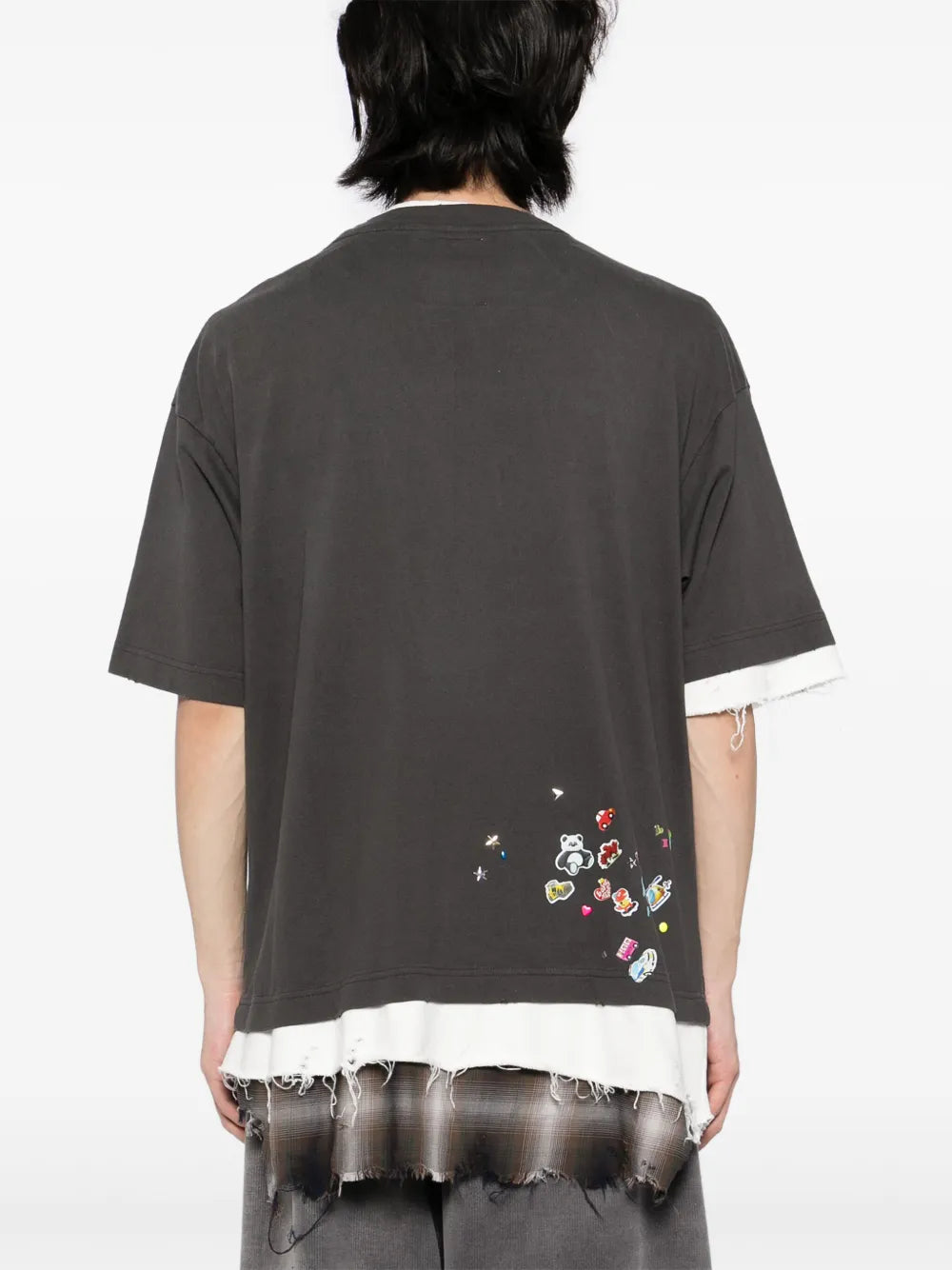 Maison MIHARA YASUHIRO playera a capas - gris