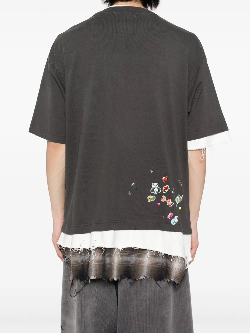 Maison MIHARA YASUHIRO playera a capas - gris