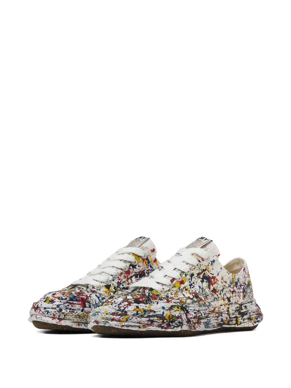 Maison MIHARA YASUHIRO tenis con efecto de salpicaduras de pintura - blanco