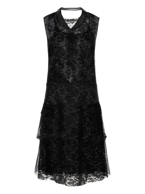 Maison Margiela vestido corto con ribete de encaje - imagen 1