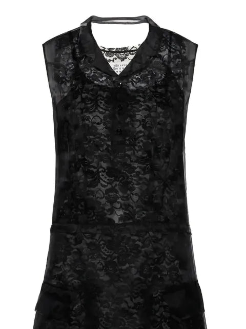 Maison Margiela vestido corto con ribete de encaje - imagen 2