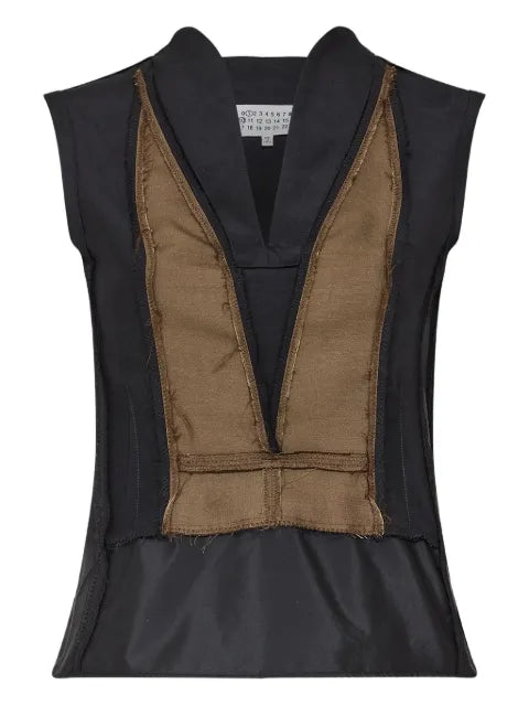 Maison Margiela camiseta con diseño de dos tonos - imagen 1