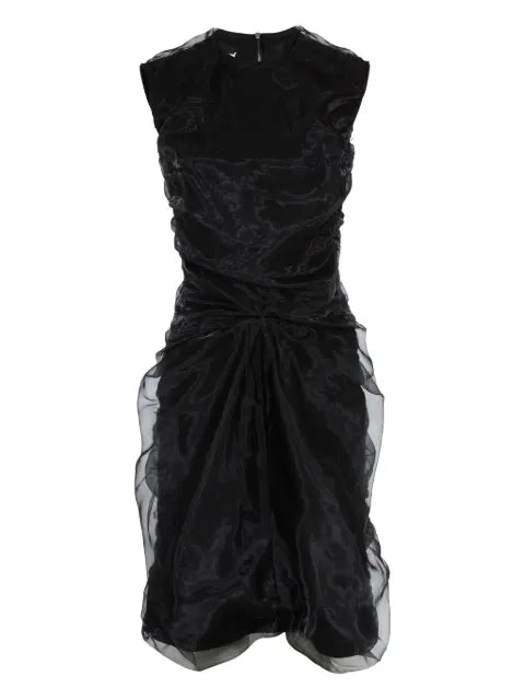 Maison Margiela vestido de organza fruncido - imagen 1