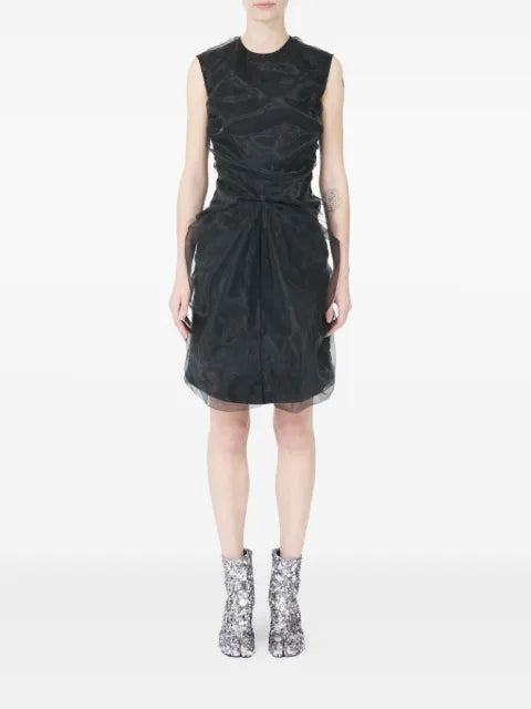 Maison Margiela vestido de organza fruncido - imagen 2