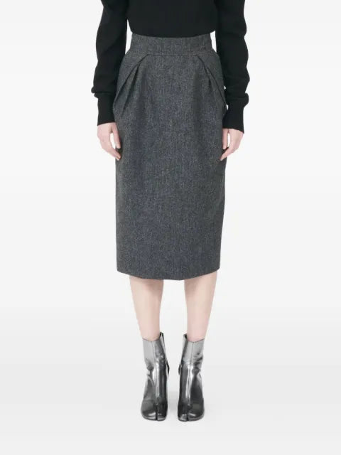 Maison Margiela falda midi con diseño plisado - imagen 1
