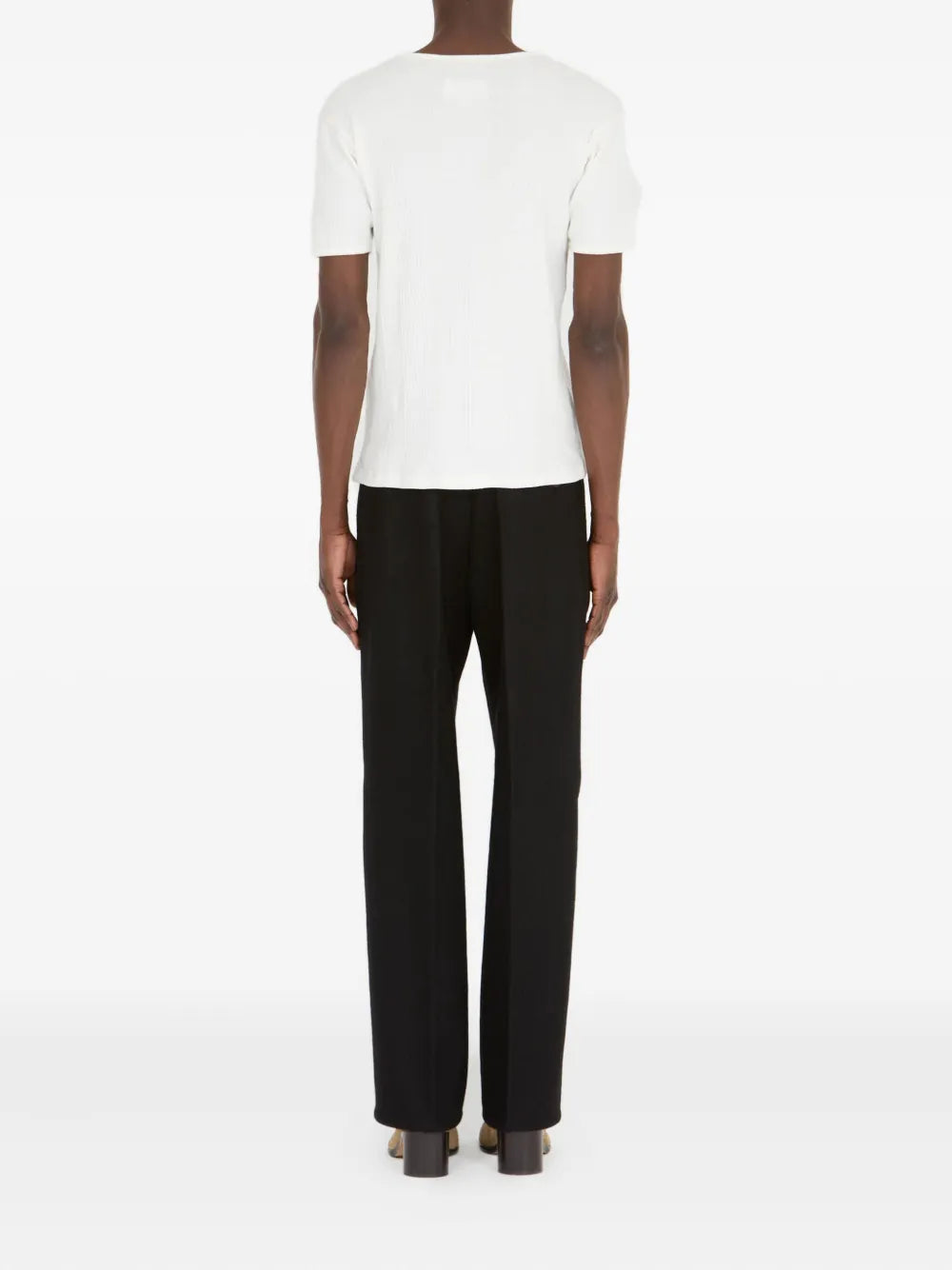 Maison Margiela playera tejida de canalé con cuello redondo - Blanco - imagen 4