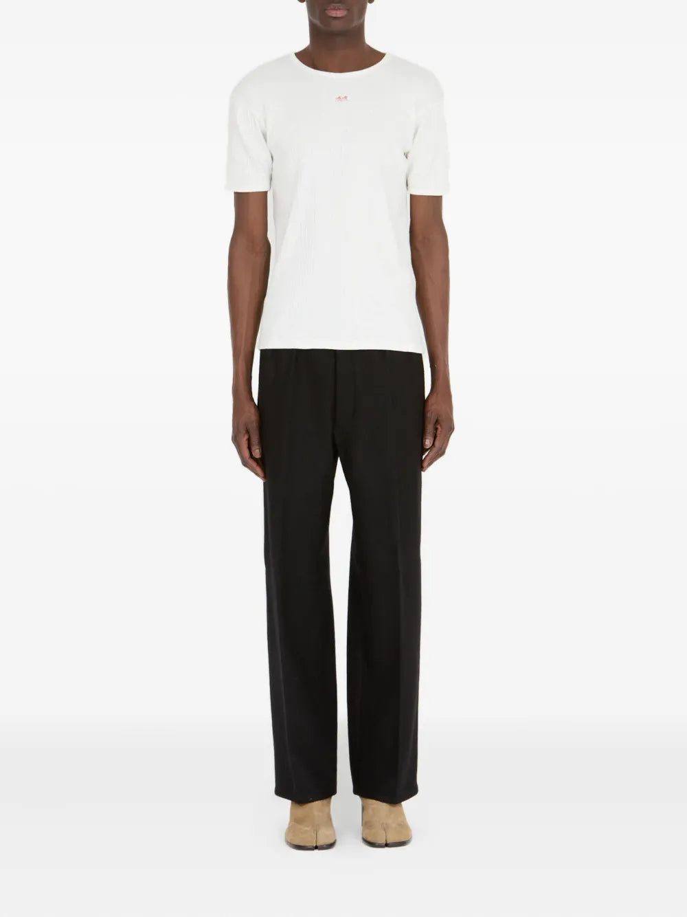 Maison Margiela playera tejida de canalé con cuello redondo - Blanco - imagen 2
