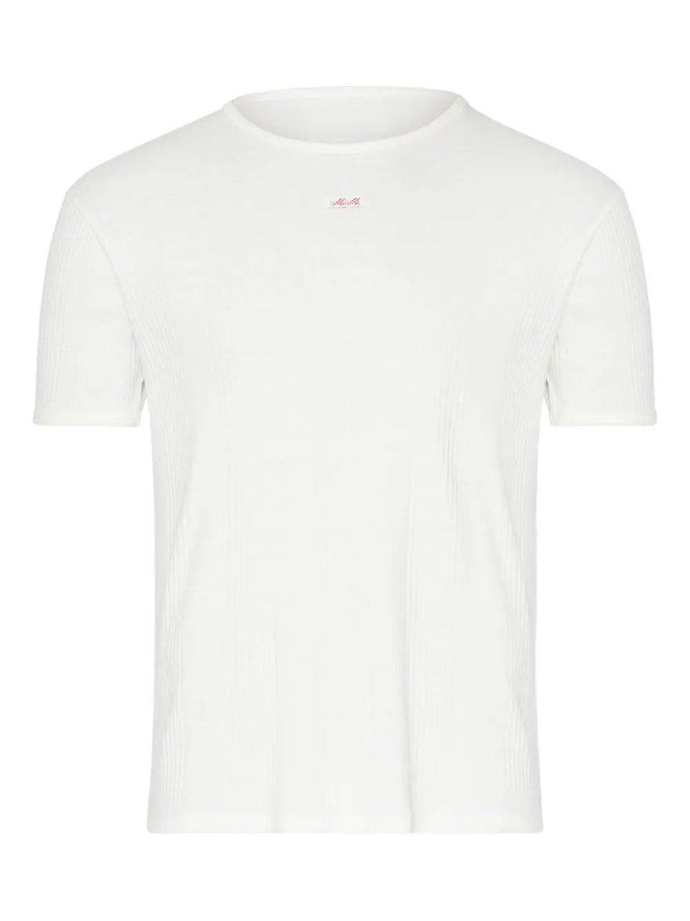 Maison Margiela playera tejida de canalé con cuello redondo - Blanco - imagen 1