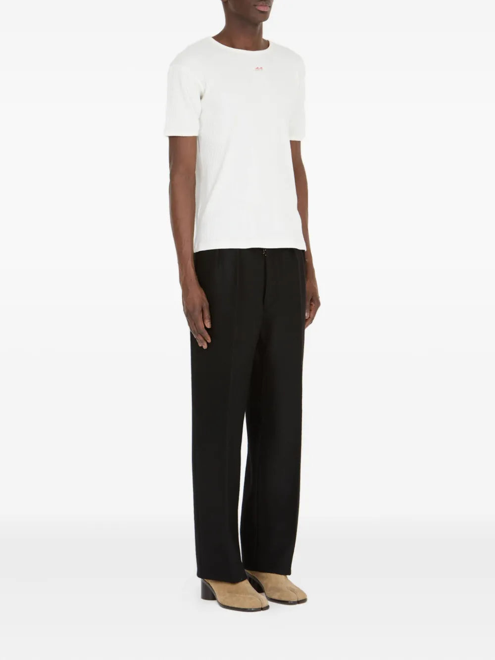 Maison Margiela playera tejida de canalé con cuello redondo - Blanco - imagen 3