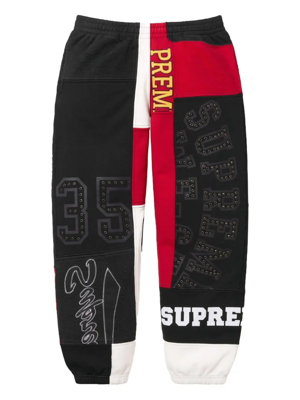 Supreme pants con diseño patchwork - Negro - imagen 1