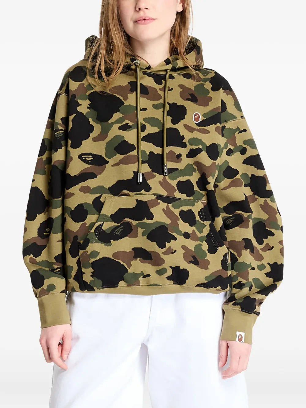 A BATHING APE® hoodie con motivo militar en jacquard