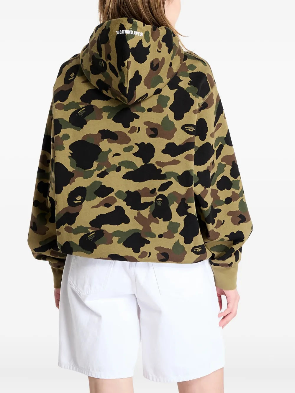 A BATHING APE® hoodie con motivo militar en jacquard