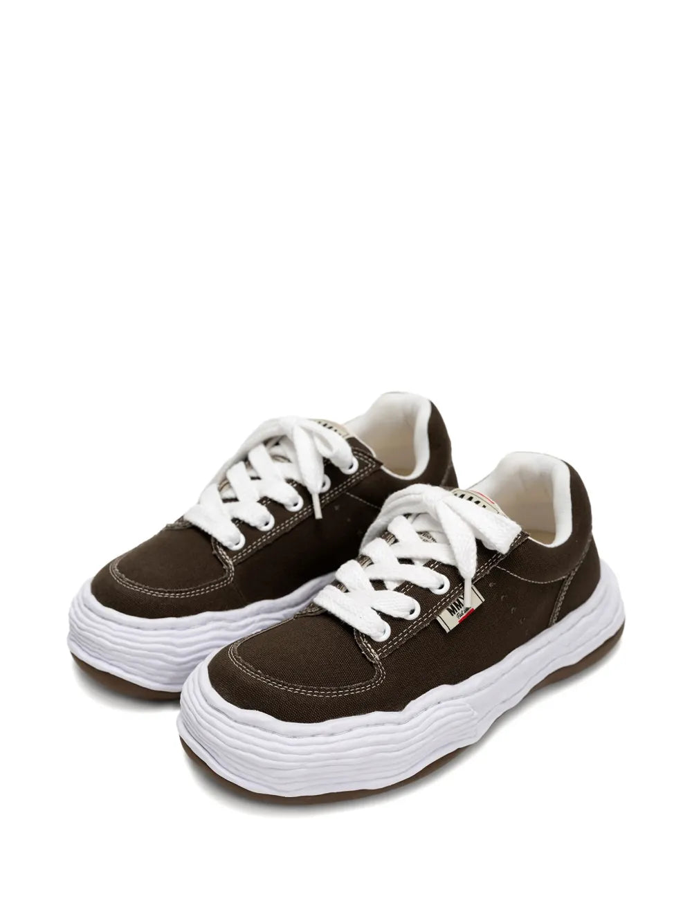 Maison MIHARA YASUHIRO tenis con agujetas - marrón