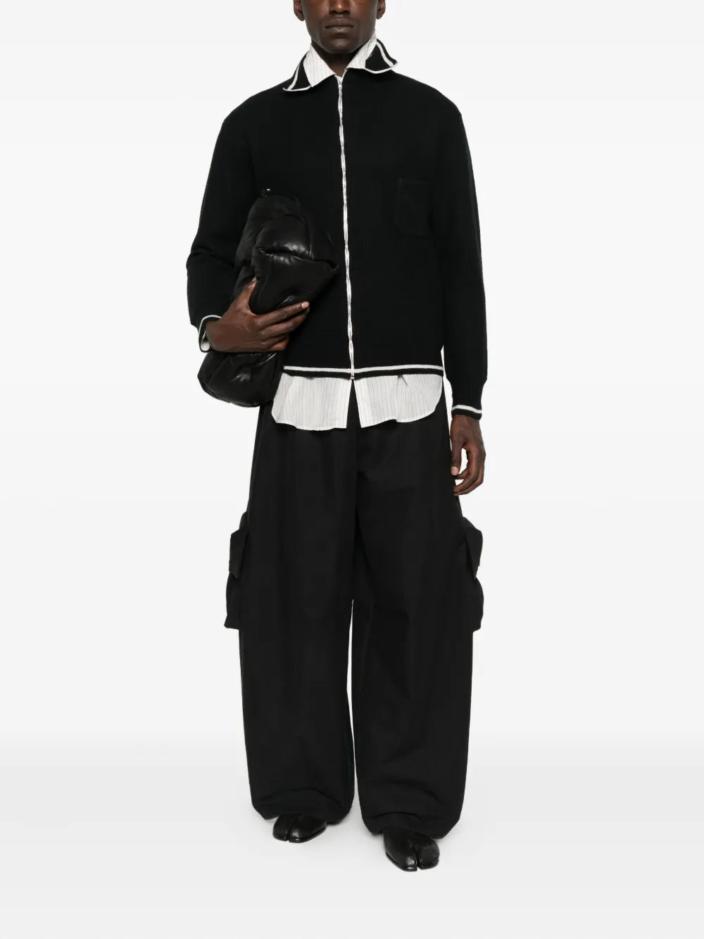Maison Margiela cárdigan con cuello de tortuga y cierre - Negro - imagen 2