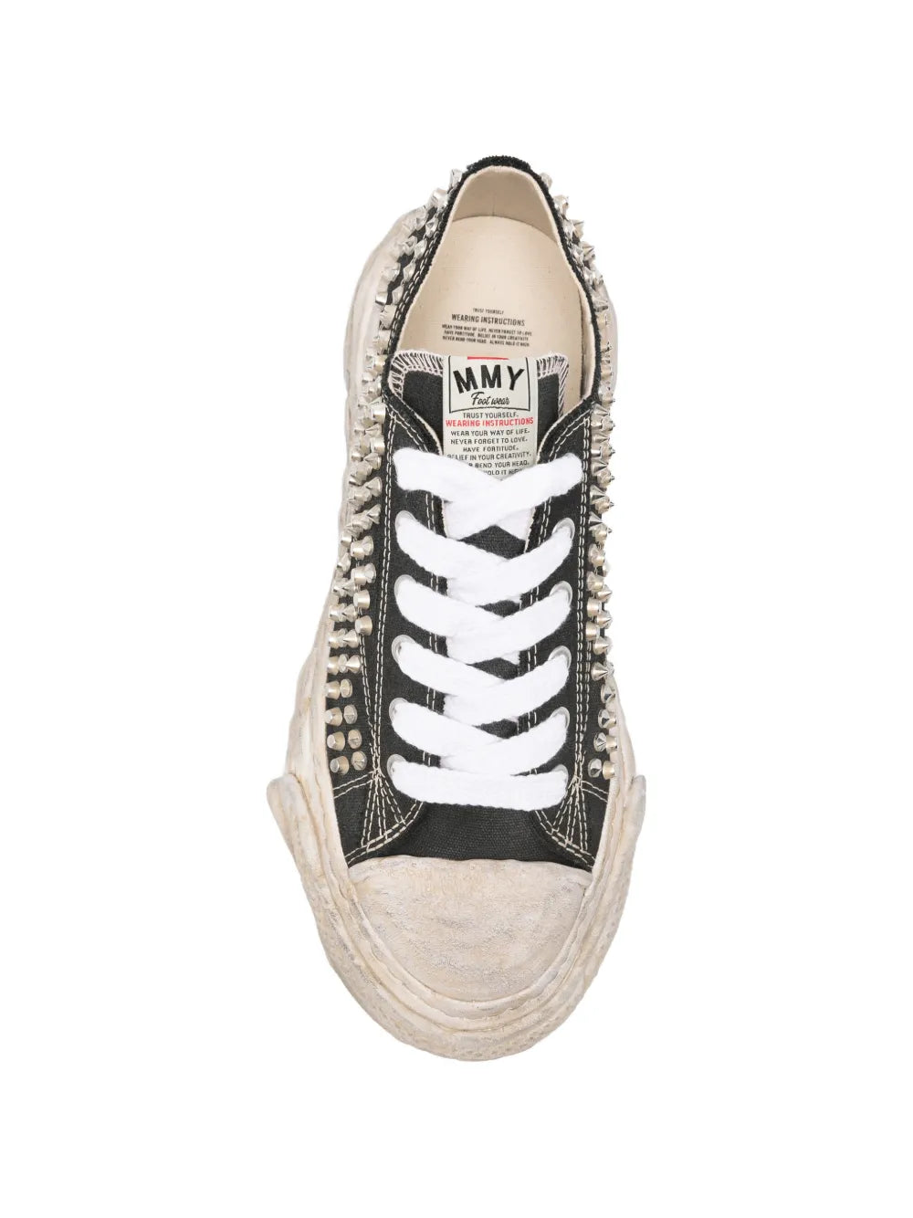 Maison MIHARA YASUHIRO tenis con apliques - negro